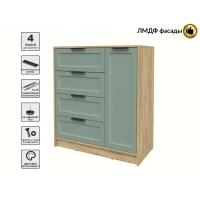 Тумба Тренд КТ-Т90 (Дуб золотой ЛДСП/ Мята ЛМДФ) Ш900 В1020 Г451